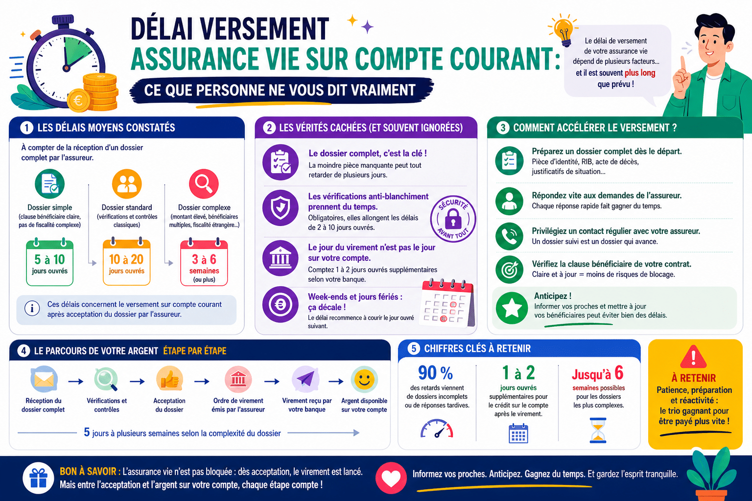 Infographie : Délai versement assurance vie sur compte courant : ce que personne ne vous dit vraiment