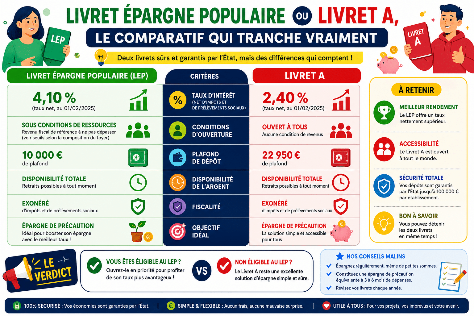 Infographie : Livret épargne populaire ou Livret A, le comparatif qui tranche vraiment